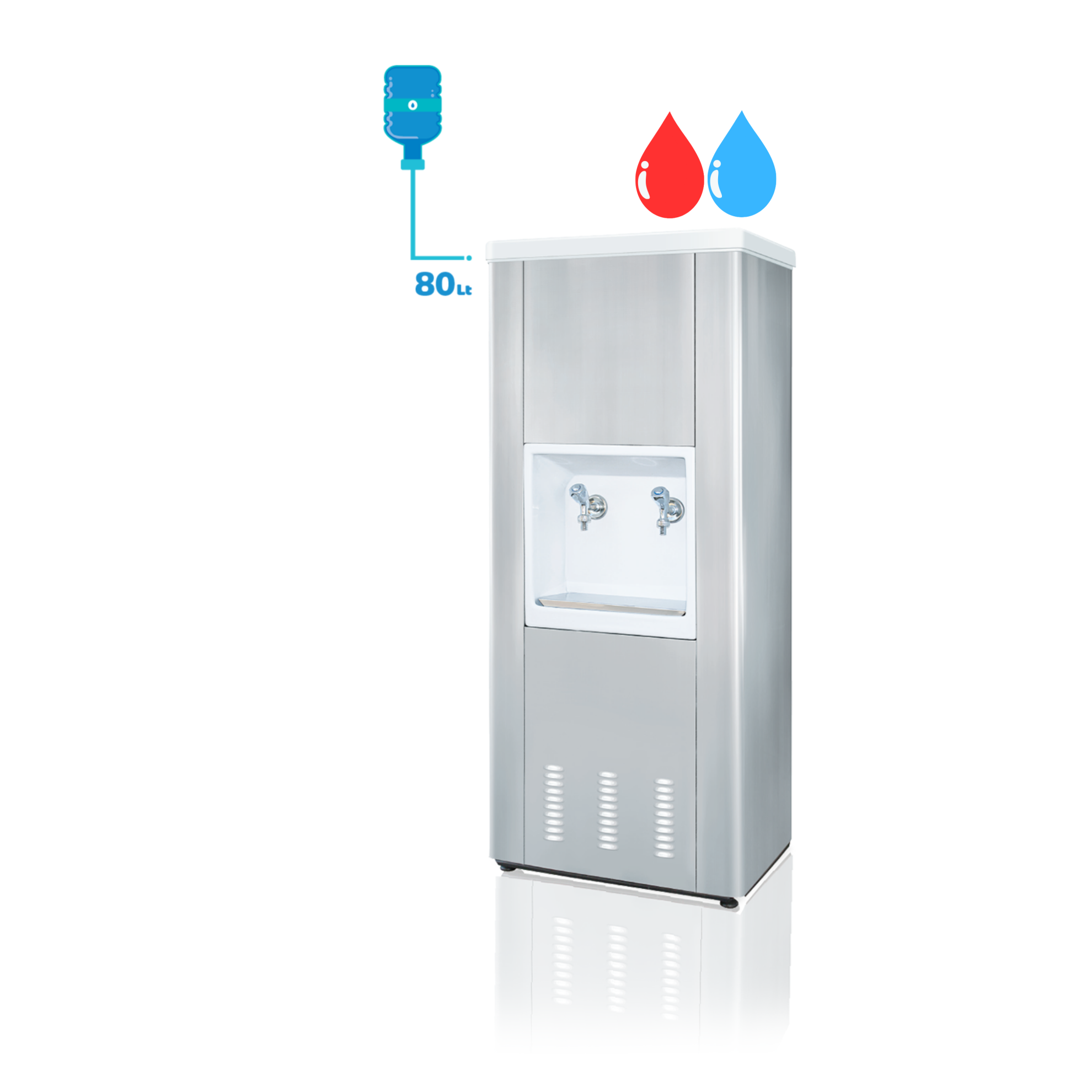 80 Lt. Sıcak Soğuk Krom Sebil